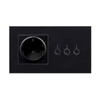 Eu standards 16A 250v black color low-voltage apparatus touch power 3 gang one way switch socket