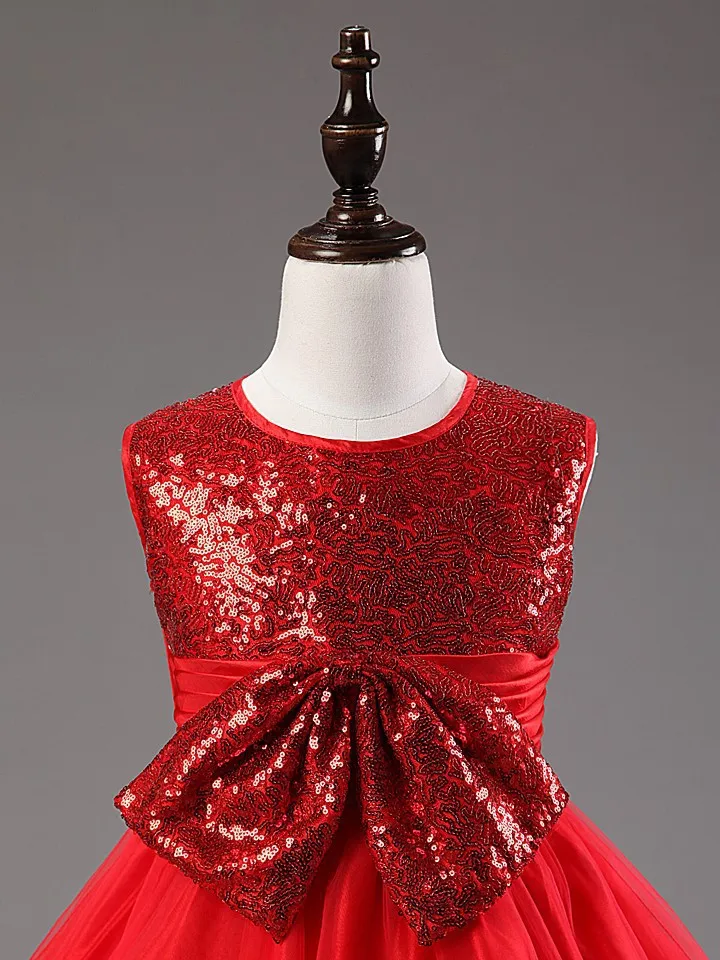 Little Baby Girls Dress Party Costume Bow Lace Sequins Flower Princess Tutu Dresses Children Clothes Kids Clothing