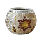Home wedding decoration mosaic acrylic candle holder glass