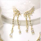 2019 hot sale glitter shine zircon angel wings tassel nail art accoriess