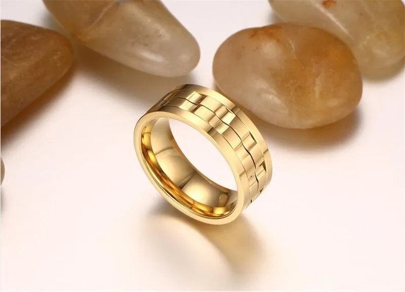 2017 hot sell jewelry 18k gold plated mens 316l stainless steel rotating gear wedding ring - Gear Wedding Ring 2017 hot sell jewelry 18k gold plated mens 316l stainless steel rotating gear wedding ring - Gear Wedding Ring
