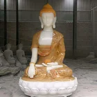 Large Chinese garden marble and jade sitting buddha statue