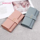 Wallet Designer Red Woman Wallet New Red PU Leather Long Women Custom Wallet With Button Long Pocket Coin Purse Hardware