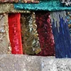 new design glitter beaded leather fabric embroidery fabric