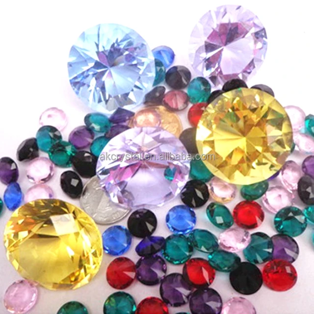decorative small large colorfull crystal glass diamond stone