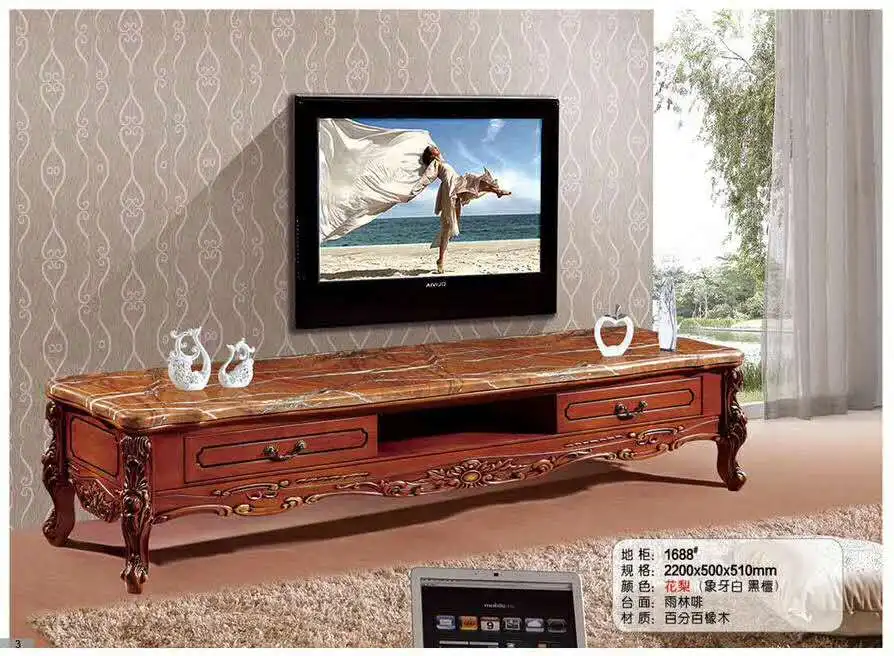 Antique High Living Room Wooden furniture lcd TV Stand XY001