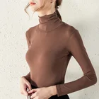 Wholesale Mesh Women tops Plus Size High collar t shirt Cheap
