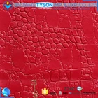 Vivid red 0.8mm chunky embossed pvc pu artificial synthetic leather for handbag