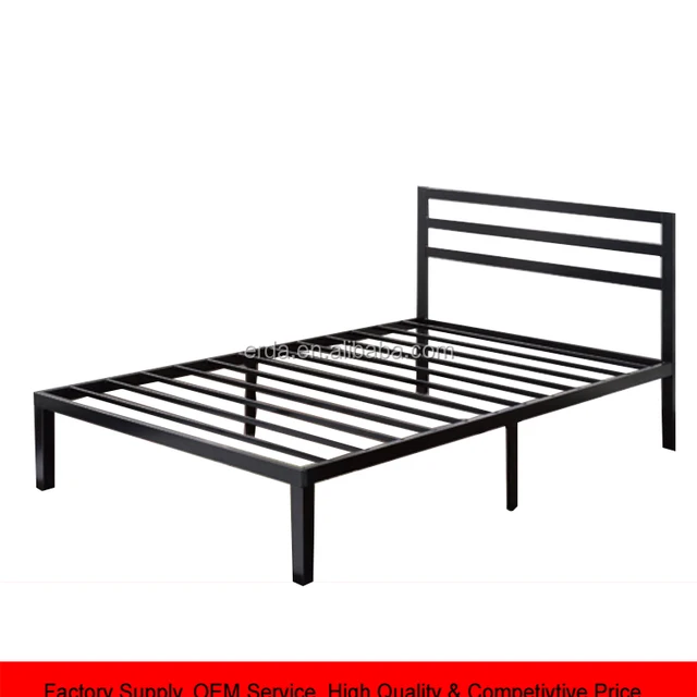 metal platform bed frame with headboard