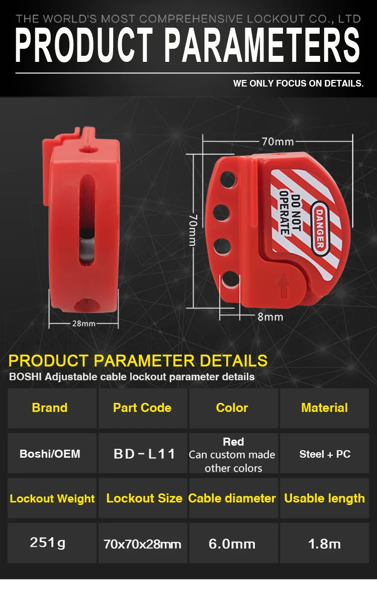 Certificate Of Compliance Adjustable Safety Cable Lockout(BD-L11)