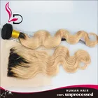 hot! fashion source aaaaa grade brazilian 1b 27 ombre blonde color rosa hair products