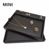 MINI Brand black leatherette print white your own logo jewelry serving tray