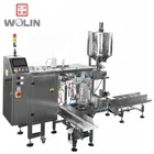 Liquid pouch filling packing machine with liquid filling pump for milk mineral water oil degergent with spout pouch