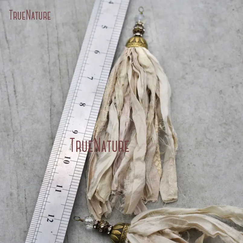 20171206-PM8971- Ivory Sari Silk Tassel Pendant Electroplating Bronze Color_3