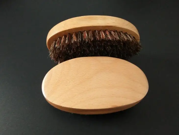 Foreign trade explosion, Boar Bristle brush, oval beech brush, male special beard brush, can engrave logo
