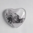 Custom heart shape clear printed glass magnets