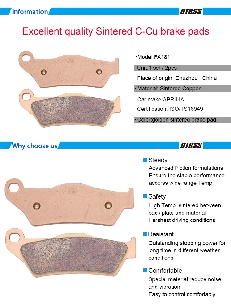 New No Noise Sintered Rear Disc Brake Pads Use For Piaggio X9 500 Buy