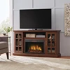 Remote control free standing electric fireplace with mantel flame effect lighting for