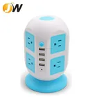 2M Extension Cord US Standard Outlet Cylinder Shape Hot Sales Electrical Socket Manufacturer with 4 USB Ports