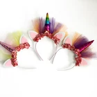 Wholesale Unicorn Party Supplier Red Flower Unicorn Headband