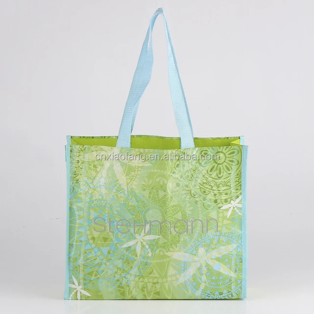 green color printed gift wrap storage bag/rope handle tote bag
