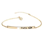 Custom Engraved Wholesale Cheap 4 Gram Gold Bangle Dainty Fancy Chain Bracelet For Girl