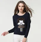 Women's wear sweater lassock lovely knitwear cartoon Sticking cloth