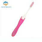 Personalized toothbrush cover and big thick handle japan pink folding toothbrush