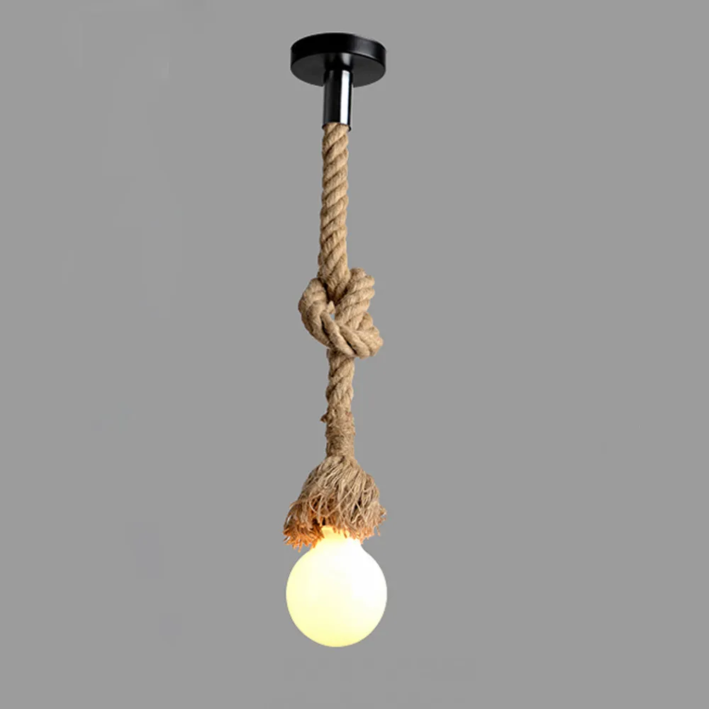 Vintage Rope Pendant Light Lamp Loft Creative Personality Industrial Lamp Edison Bulb American Style For Living Room 110v