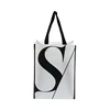 New Fashion Black Tote Bags Blank Custom Printed Logo Non-Woven Fabric Bag For Store