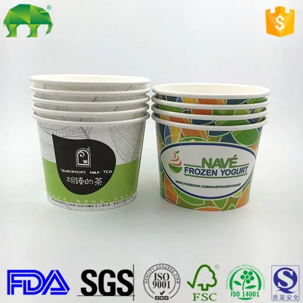 Good supplier 16oz custom ice cream paper cup with dome lid,custom printed decorative disposable paper ice cream cups with paper