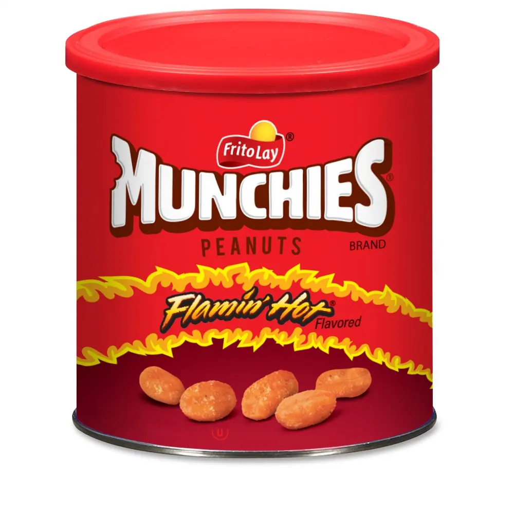 munchies flamin" hot flavored peanuts, 16 ounce (4 canisters)