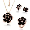 Jewelry set 2019 fashion rhinestone rose gold enamel jewelry set