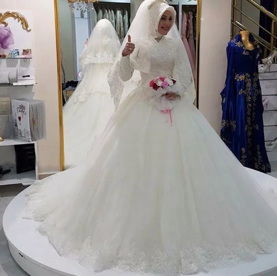حجاب إسلامي حفلة زفاف إسلامية ثوب الزفاف بتركيا