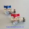 Temperature gauge ball valve for floor manifolds ,Ball valve for radiant heat manifolds