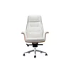Luxury White Modern Ergonomic High-Back Genuine Leather Executive Office Chair with 360 Degree Swivel OZ-OCL010A