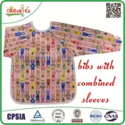 Ohbabyka factory price Waterproof long Sleeved baby bibs with pocket