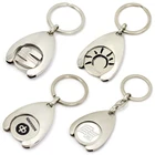 Custom Metal Coin Holder Keychain, Coin Key Ring Trolley Token Metal Holder