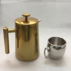 Hand Manual French Coffee Press Maker Stainless Steel Percolator Coffee Carafe Pot set