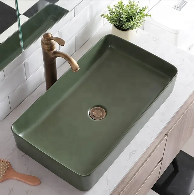 matte green basin