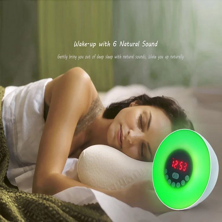 Alarm clock led light desktop touch wireless speaker for quran with night lamp stereo sound BT 4.2 wake up bell - ANKUX.COM