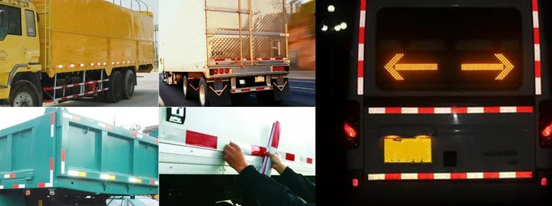 White Red Stripe Reflective Tape