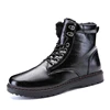 Men High Sole Winter Snow Boots Black Leather Suede Shoes and Sneakers with Fur Inside