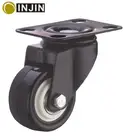small mini casters wheels 35kg polyurethane PU wheels castor plate rigid fixed swivel