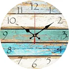 Colorful Ocean decorative wall clock Design Vintage Wood Wall Clock