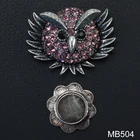 Fashion owl animal rhinestone custom magnet brooch