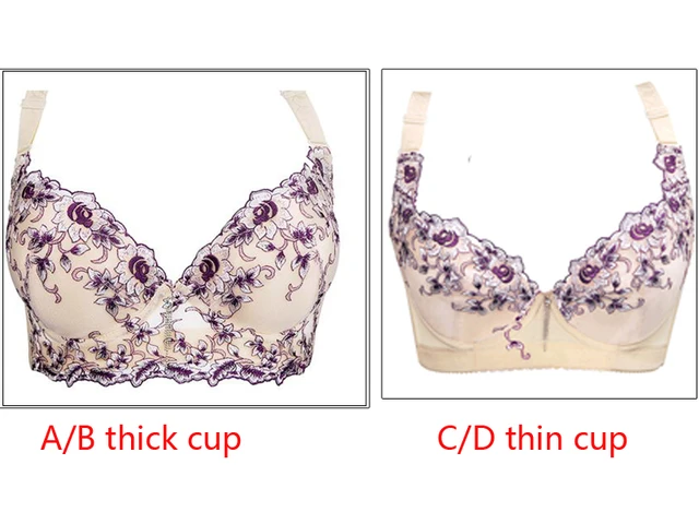 Slimgril Women's Sexy Lace Bra Wire Free Embroidery Push Up