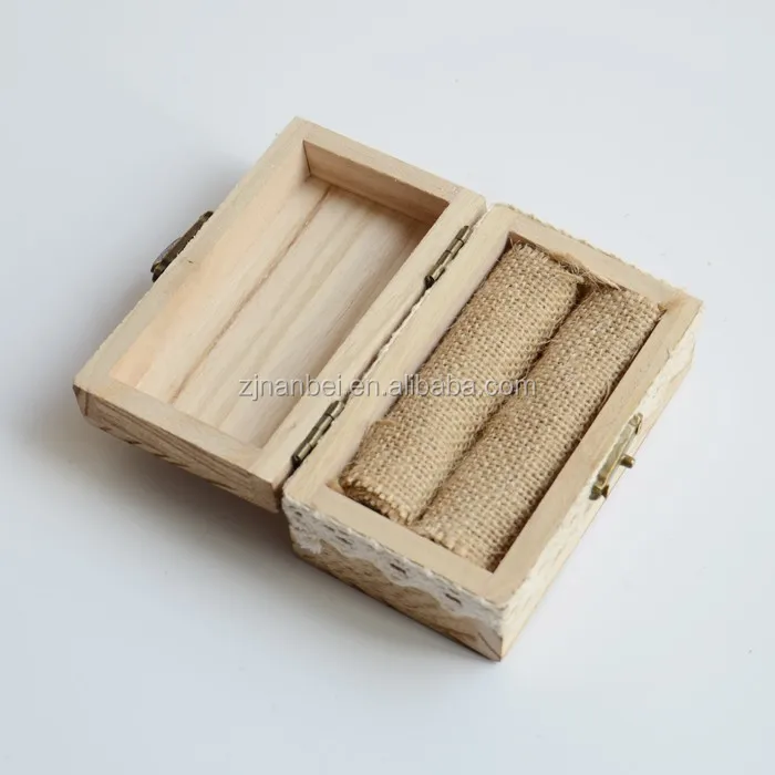 custom unfinished small wooden gift ring box for packaging
