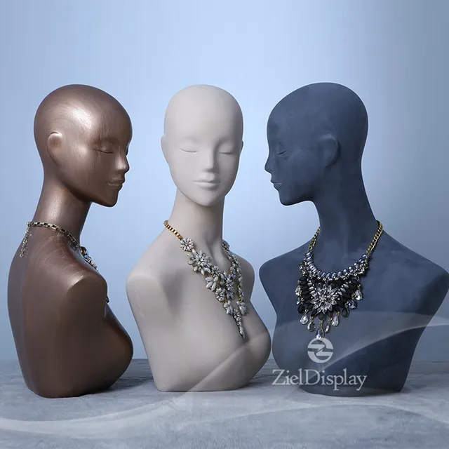 Cheap african american silver black size adjustable makeup plastic fiberglass female male torso mannequin head