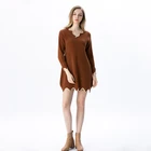 Fashion Cashmere Dress 7GG Computer Knitted OEM ODM & Instock Cashmere Sweater Dress Women